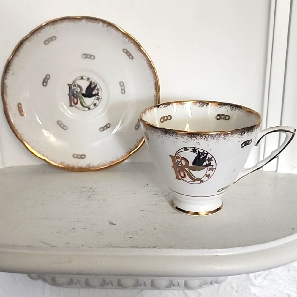 Vintage Royal Stafford Rebekah Tea Cup & Saucer Fine Bone China very rare